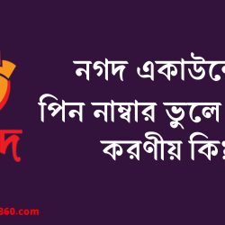 নগদ একাউন্টের পিন নাম্বার ভুলে গেলে করণীয়